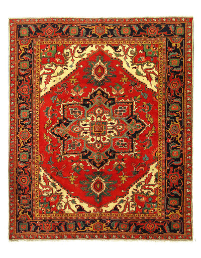 Canvello Hand Knotted Heriz Red Rug Bedroom - 8'6'' X 10'2''