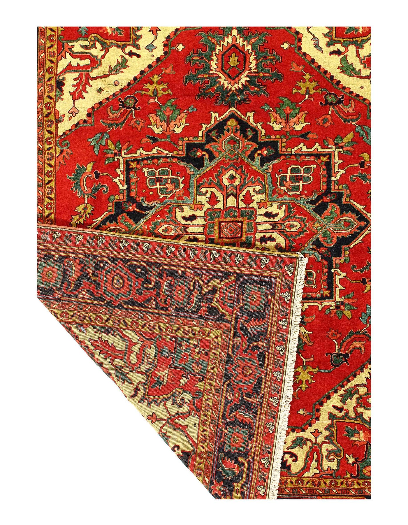 Canvello Hand Knotted Heriz Red Rug Bedroom - 8'6'' X 10'2''