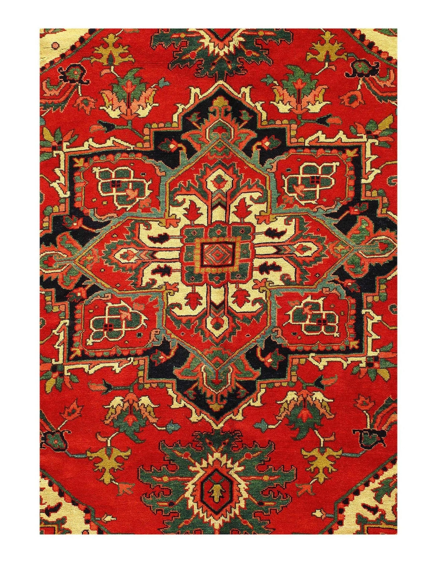 Canvello Hand Knotted Heriz Red Rug Bedroom - 8'6'' X 10'2'' - Canvello