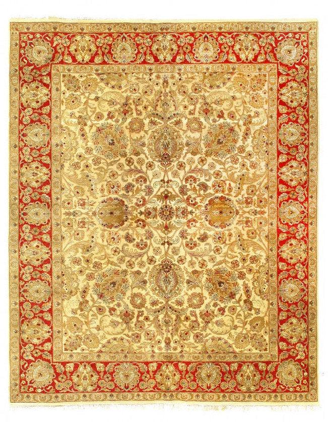Canvello Hand Knotted Indian Agra Rug - 8' X 9'11''