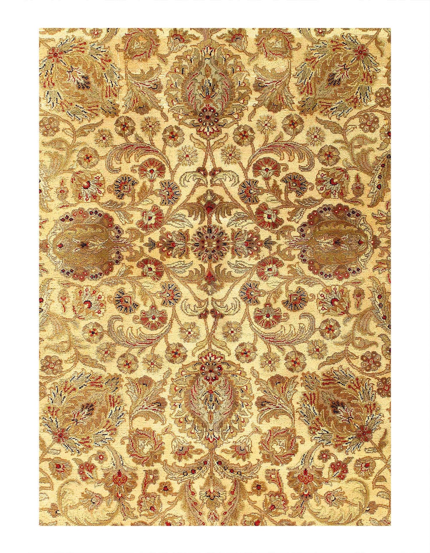 Canvello Hand Knotted Indian Agra Rug - 8' X 9'11''