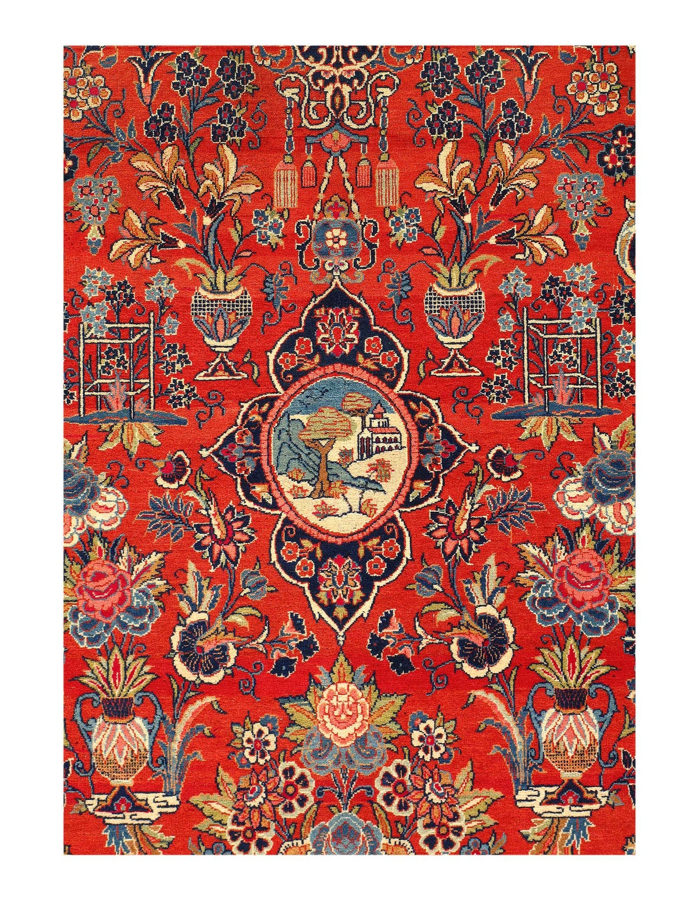 Canvello Hand knotted Kashan Luxury Living Room Rug - 4'5'' X 7'