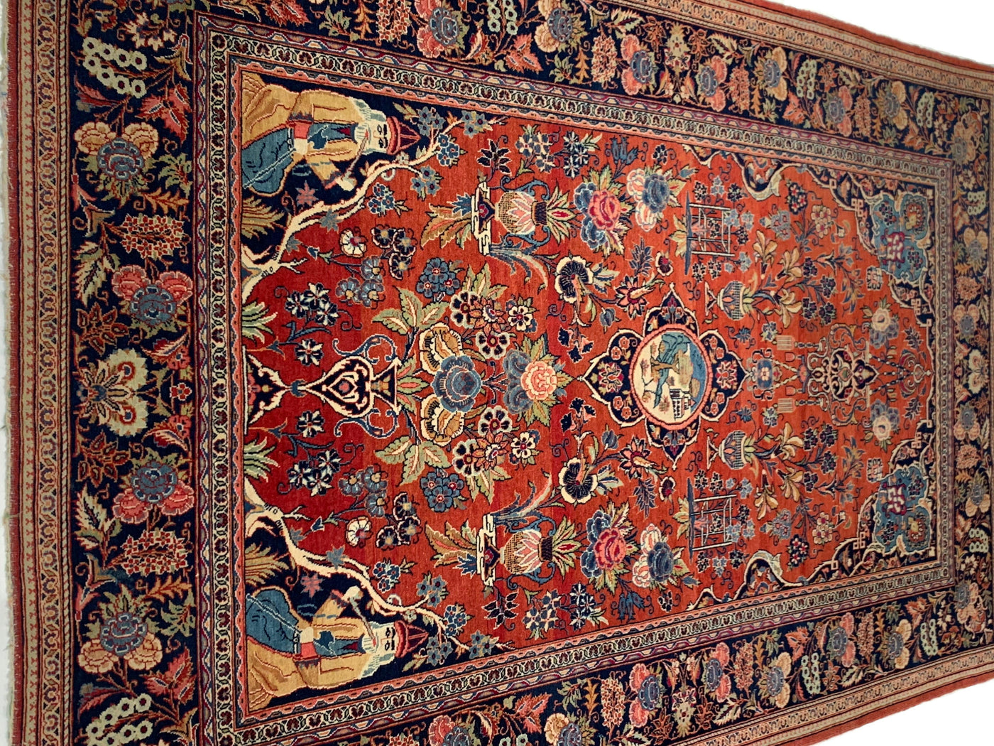 Canvello Hand knotted Kashan Luxury Living Room Rug - 4'5'' X 7'