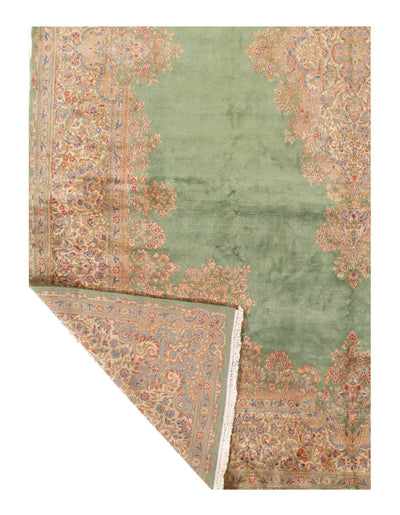 Canvello Hand-Knotted Kerman Light Green Rugs - 13' X 17'