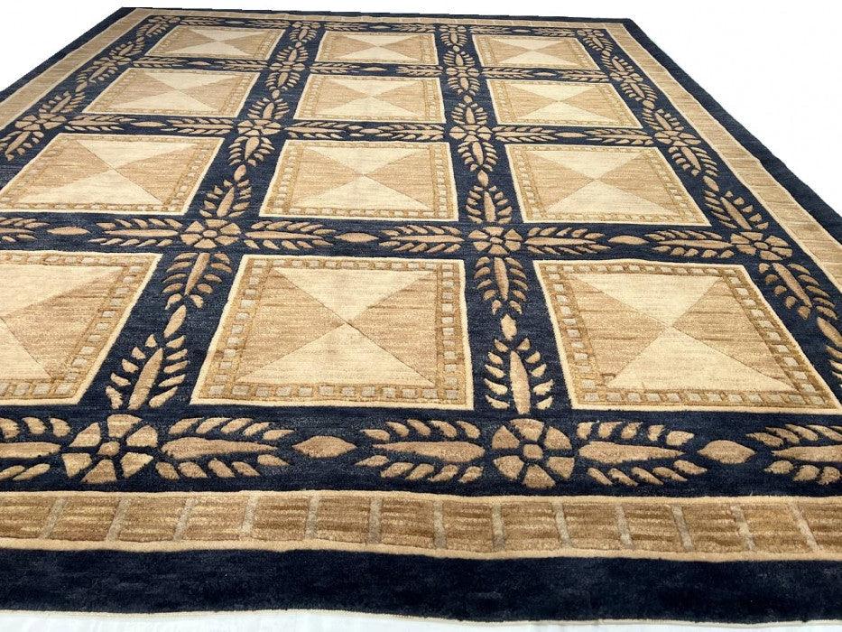 Canvello Hand-Knotted Modern Art Deco Rug - 8'2'' X 9'11''