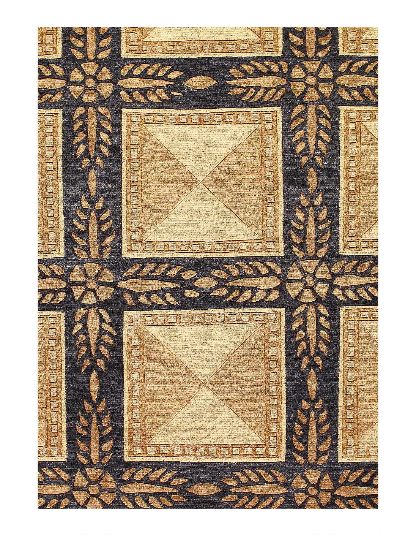 Canvello Hand - Knotted Modern Art Deco Rug - 8'2'' X 9'11'' - Canvello