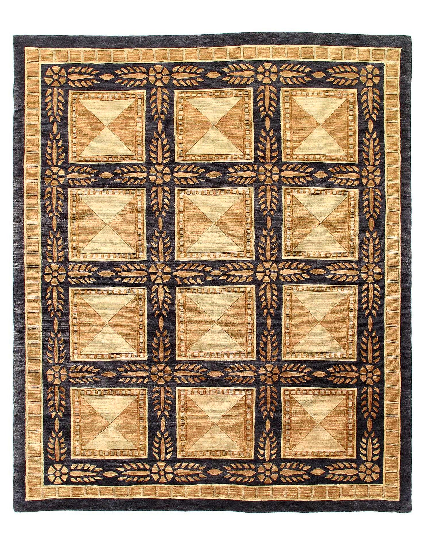 Canvello Hand - Knotted Modern Art Deco Rug - 8'2'' X 9'11'' - Canvello