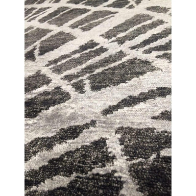 Canvello Hand - Knotted Modern Gray Silk Rug - 9' x 12' - Canvello