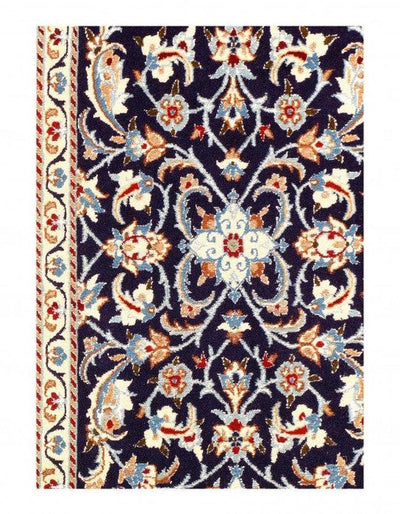 Canvello Hand Knotted Nain Blue And White Rug - 2' X 6'2'' - Canvello