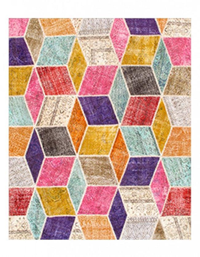 Canvello Hand - Knotted Patchwork OverDyed 8'x10' - Canvello