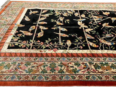 Canvello Hand Knotted Pure Silk Qum Rug - 3'4'' X 5'1'' - Canvello