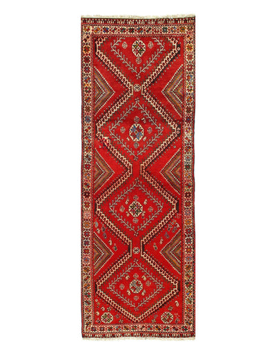 Canvello Hand-Knotted Shiraz Red Runner Rugs - 3'11'' X 9'5''