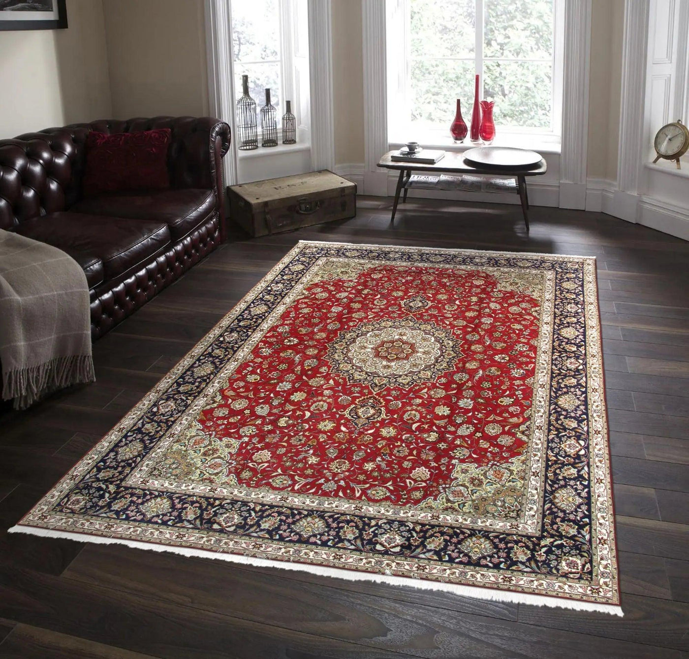 Canvello Hand-Knotted Silk & Wool Area Rug - 9'10" X 13'2"
