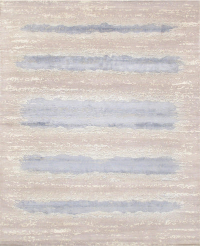 Canvello Hand - Knotted Silk Blue Wool Area Rugs - 8'1" X 9'11" - Canvello