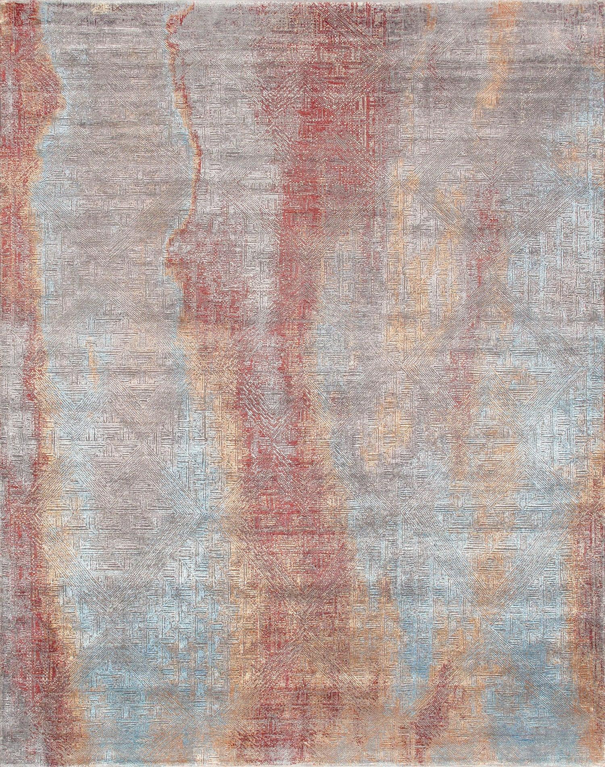 Canvello Hand-Knotted Silk Farmhouse Area Rug - 8' X 10'4"