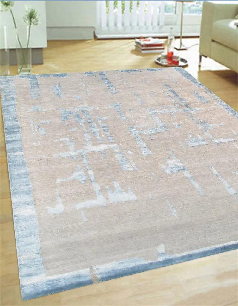 Canvello Hand - Knotted Silk Light Blue Area Rugs - 9' X 12' - Canvello