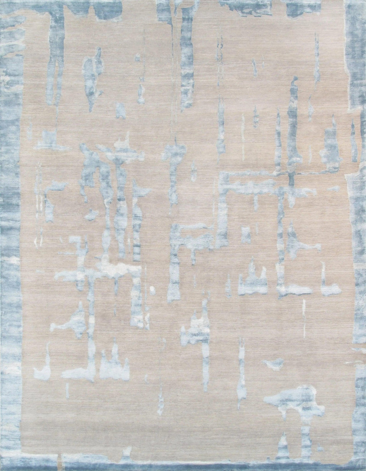 Canvello Hand-Knotted Silk Light Blue Area Rugs - 9' X 12'