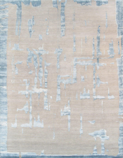 Canvello Hand-Knotted Silk Light Blue Area Rugs - 9' X 12'
