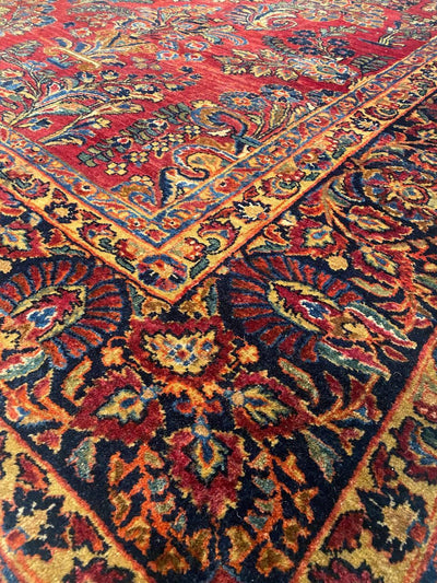Canvello Hand-Knotted Persian Antique Sarouk Rug - 8'1'' X 11'8''