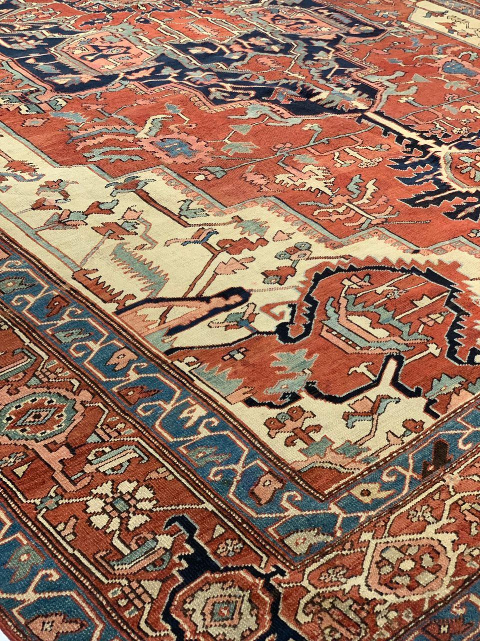 Canvello Hand Knotted Silkroad Antique Serapi Rugs - 10'2'' X 15' - Canvello