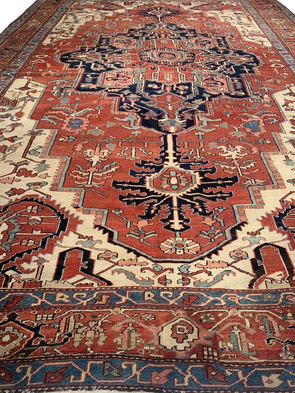 Canvello Hand Knotted Silkroad Antique Serapi Rugs - 10'2'' X 15' - Canvello