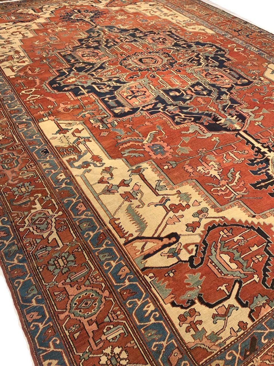 Canvello Hand Knotted Silkroad Antique Serapi Rugs - 10'2'' X 15' - Canvello