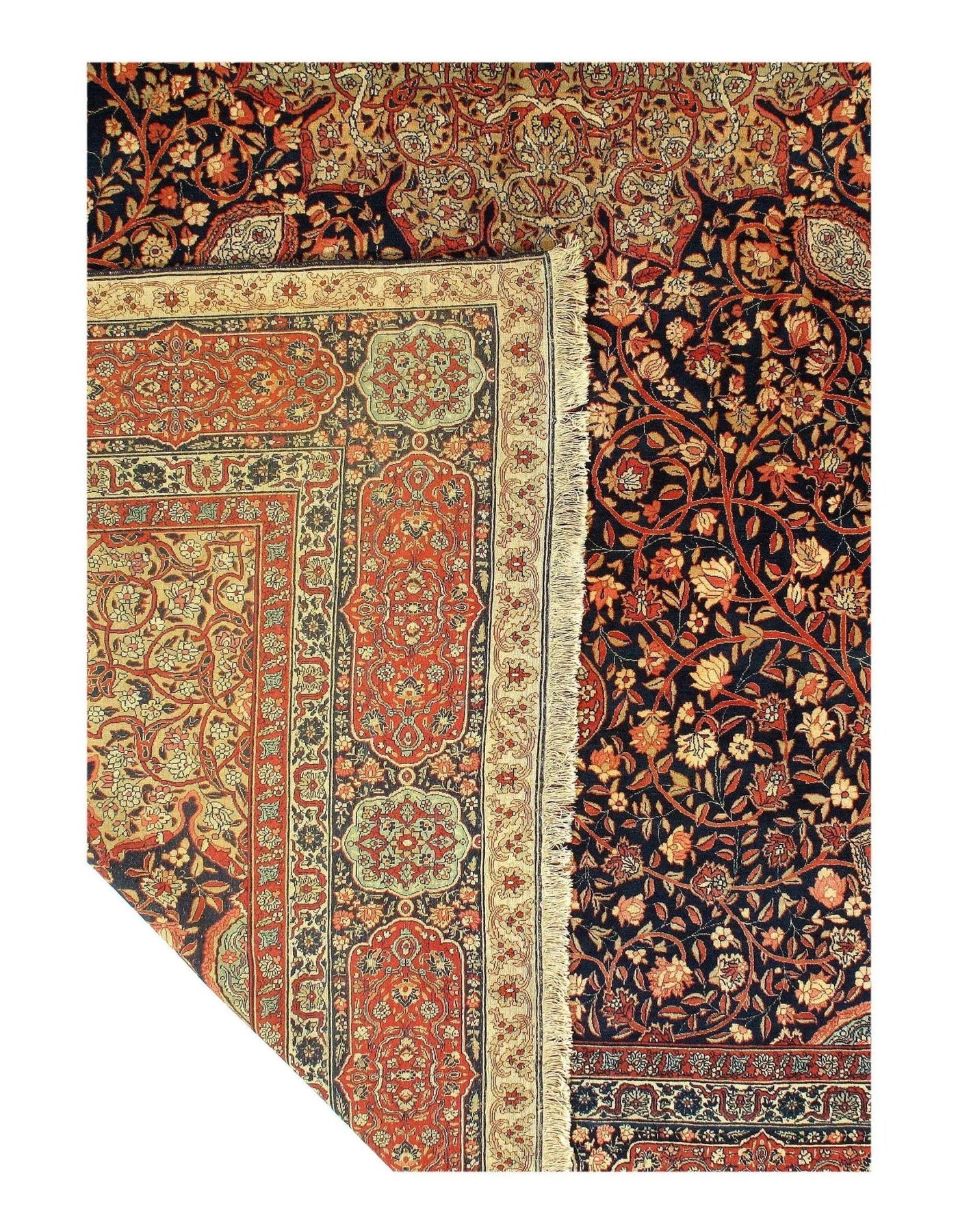 Canvello Hand Knotted Silkroad Blue Brown Rug - 13'7'' X 17'11'' - Canvello