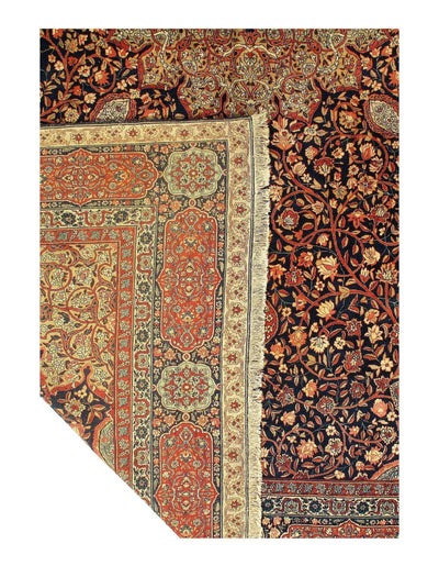 Canvello Hand Knotted Silkroad Blue Brown Rug - 13'7'' X 17'11'' - Canvello