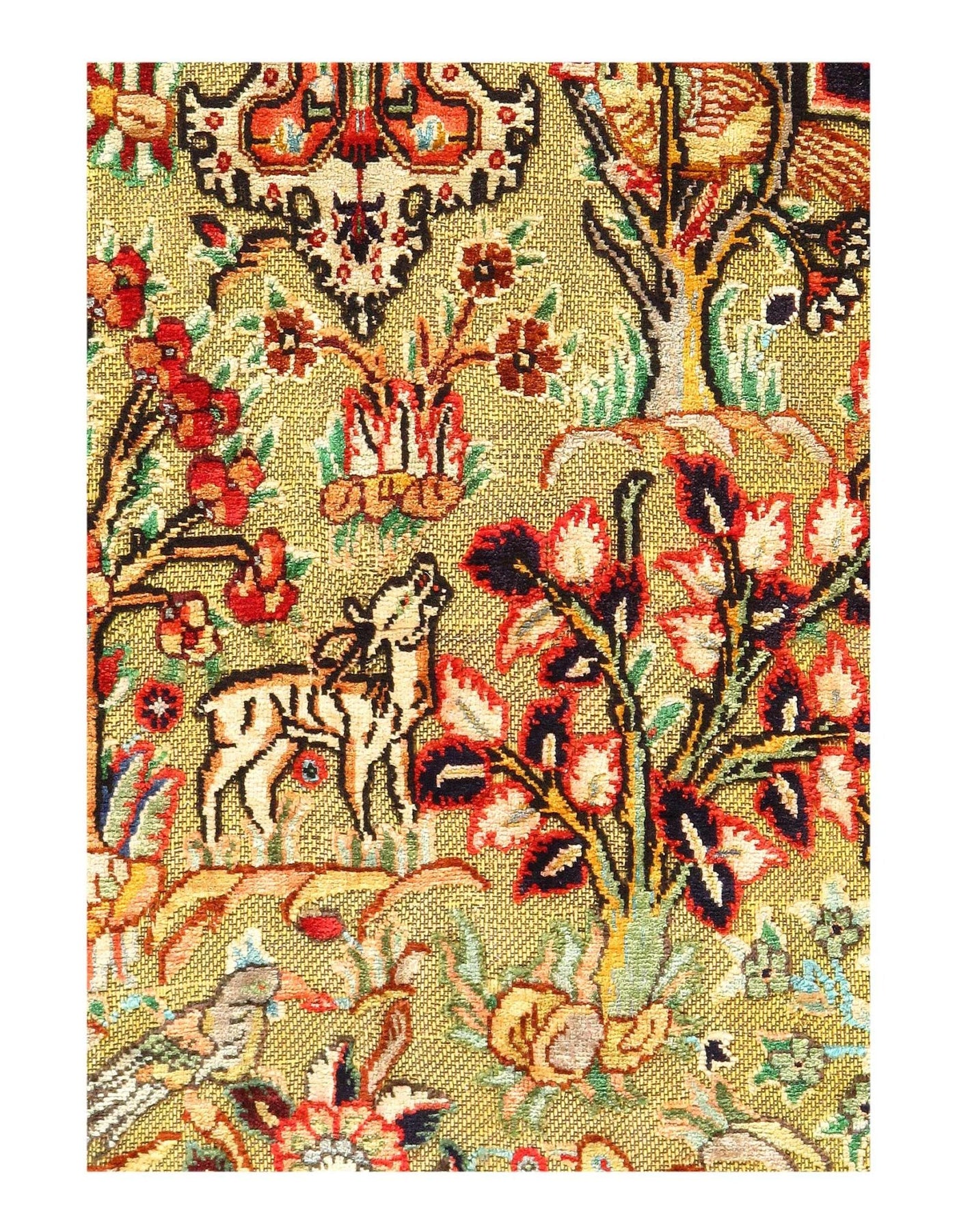 Canvello Hand Knotted Silkroad Kashan Orange Rug - 3'4'' X 4'6'' - Canvello