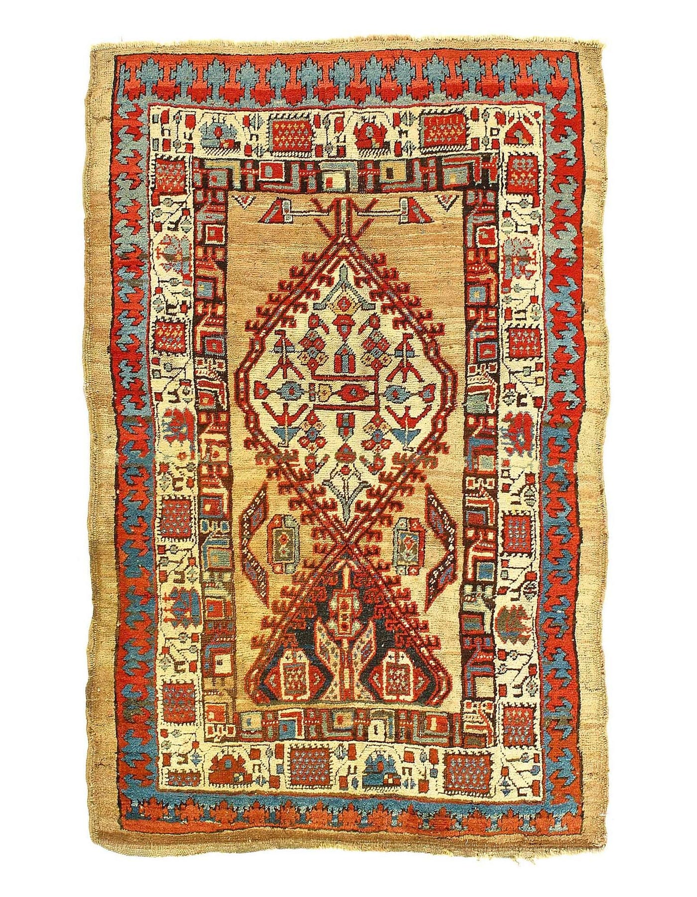 Canvello Hand Knotted Persian Serab Brown And Gold Rug - 3'3'' X 5'5''