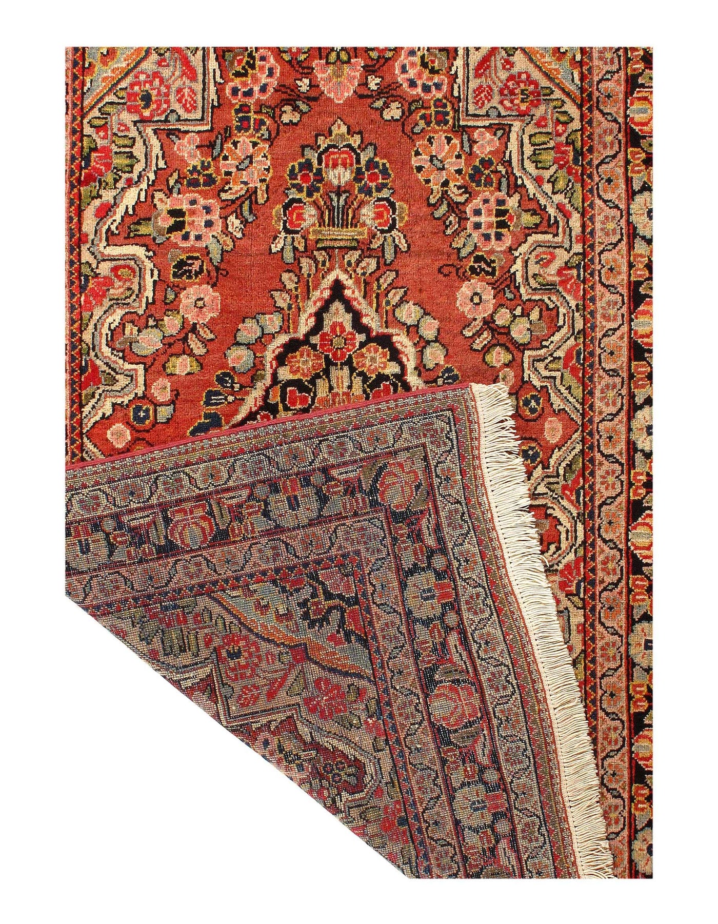 Canvello Hand Knotted Persian Vintage Mahal Rug - 4'3'' X 6'8''
