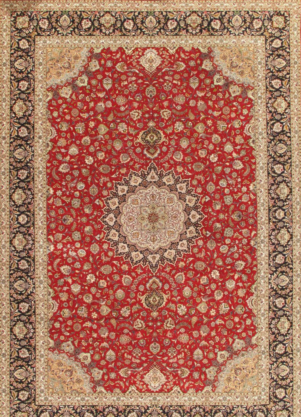 Canvello Hand - Knotted Tabriz Silkroad Rug - 11'4" X 16'6" - Canvello