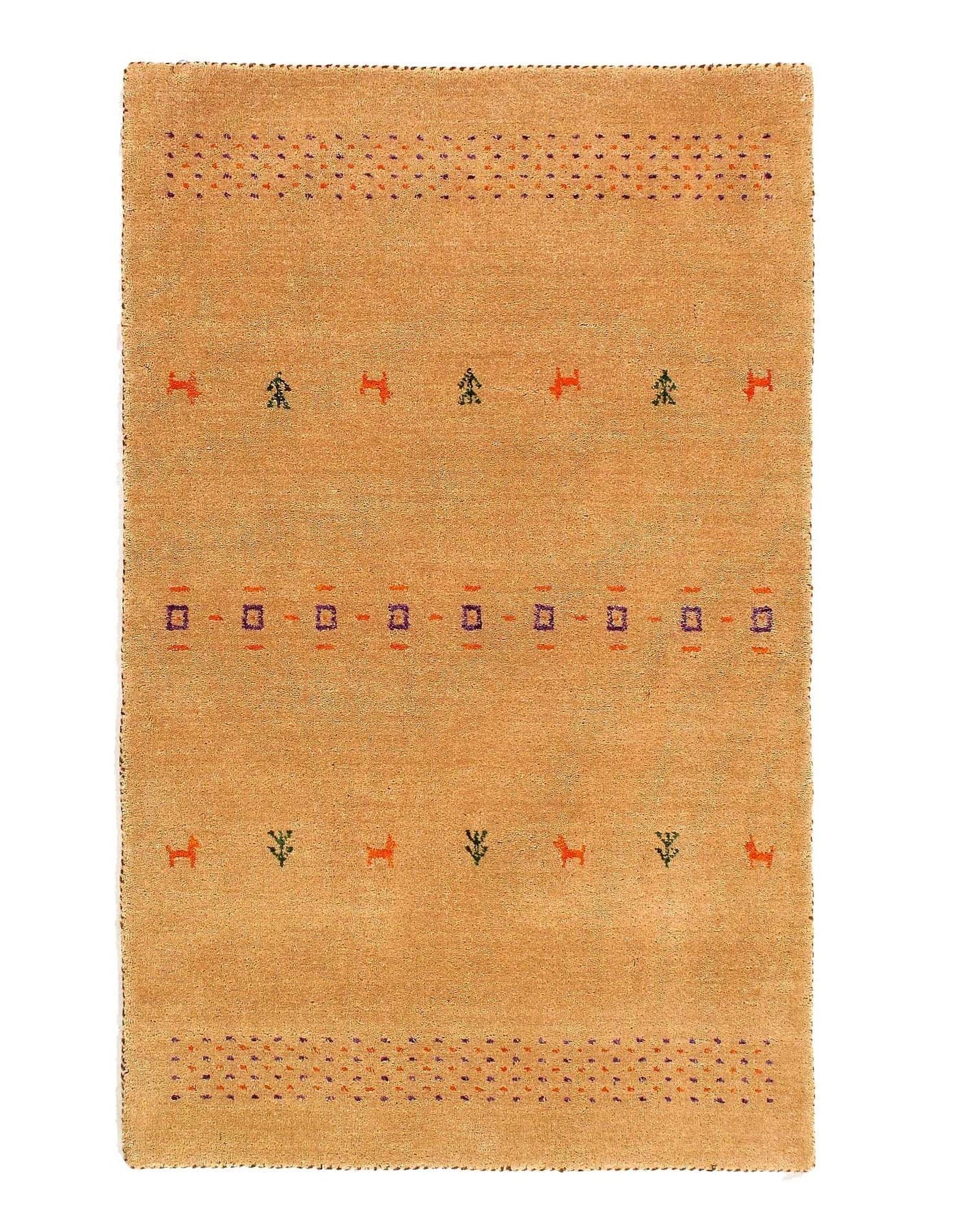 Canvello Hand Knotted Vintage Gabbeh Rug - 5'5'' X 7'7''