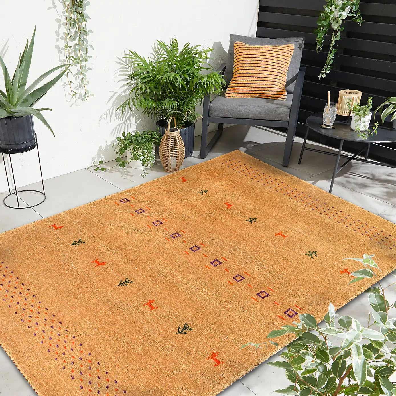 Canvello Hand Knotted Vintage Gabbeh Rug - 5'5'' X 7'7'' - Canvello