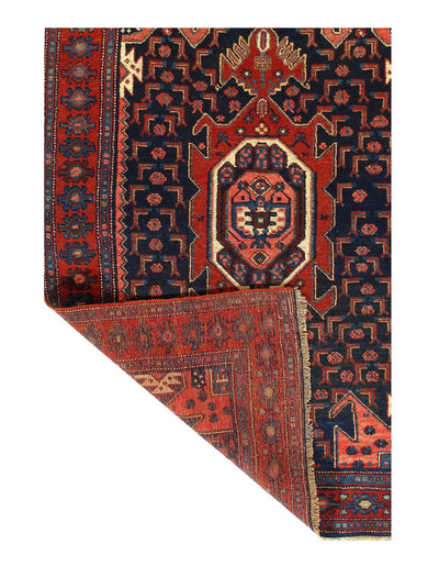 Canvello Hand-Knotted Vintage Kurdish Rug - 3'11'' X 6'
