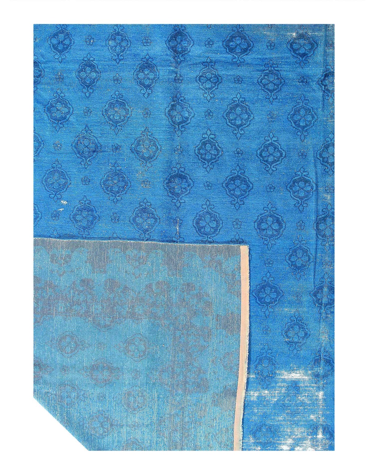 Canvello Hand knotted Vintage Overdyed Light Blue Rug - 9'1'' X 11'6''