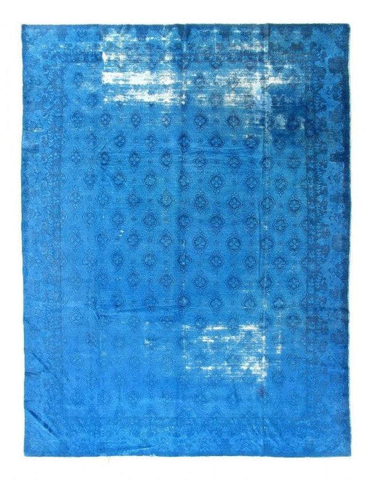 Canvello 手工打結復古套染淺藍色地毯 - 9'1'' X 11'6''