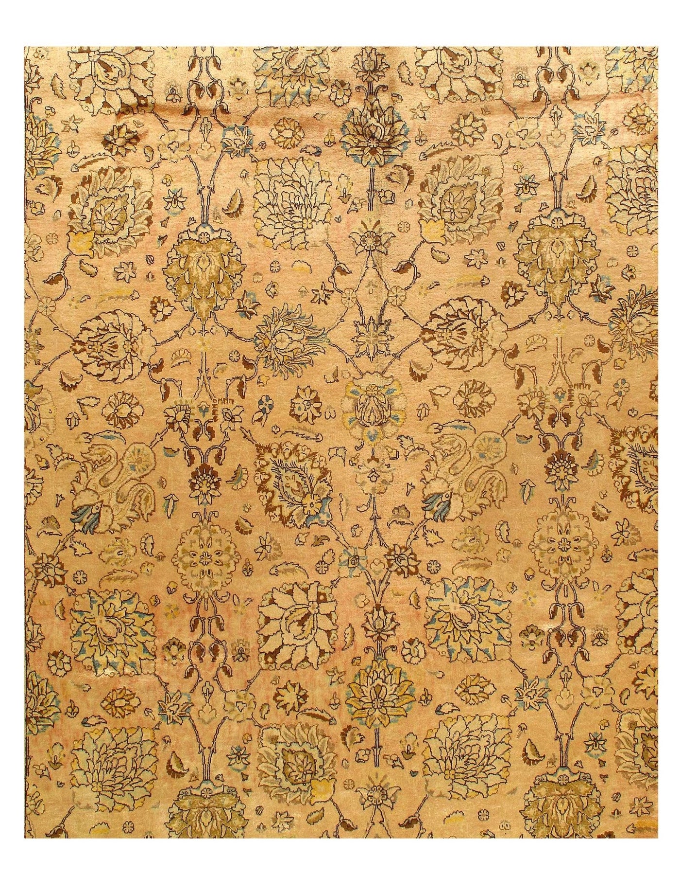 Canvello Hand Knotted Vintage Tabriz Rug - 9'7'' X 12'4'' - Canvello