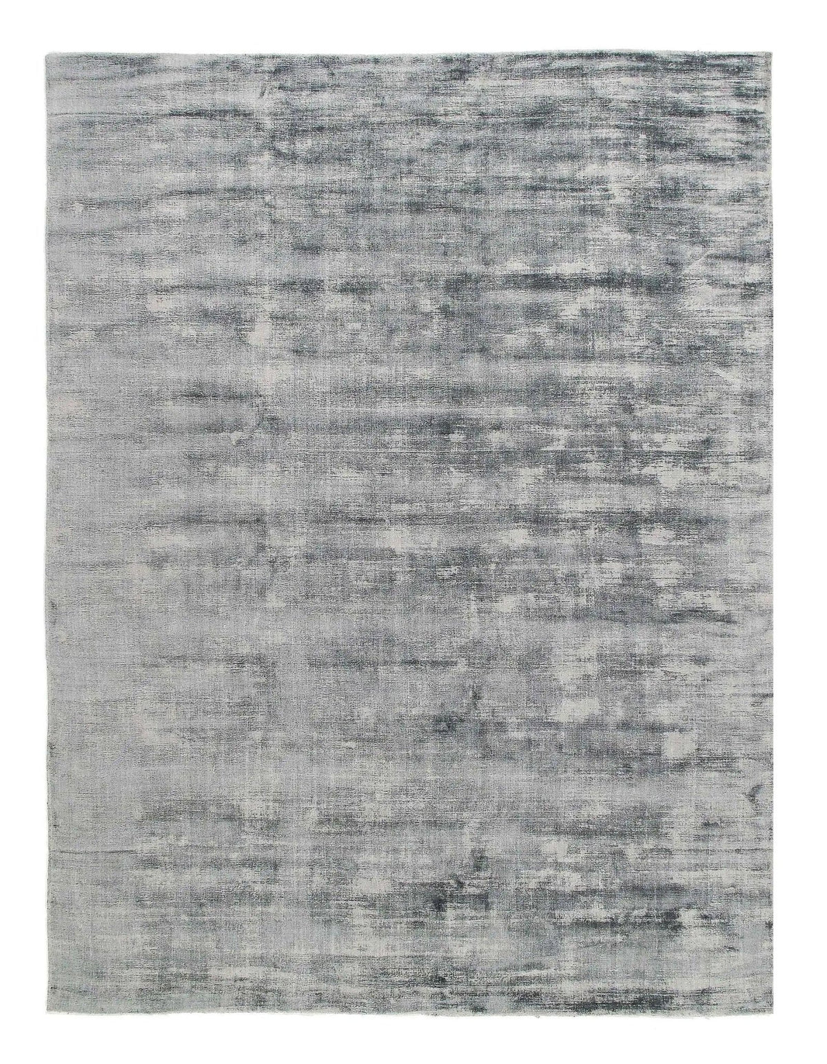 Canvello 手工打結羊毛/絲綢灰色小地毯 - 8'10" x 12'