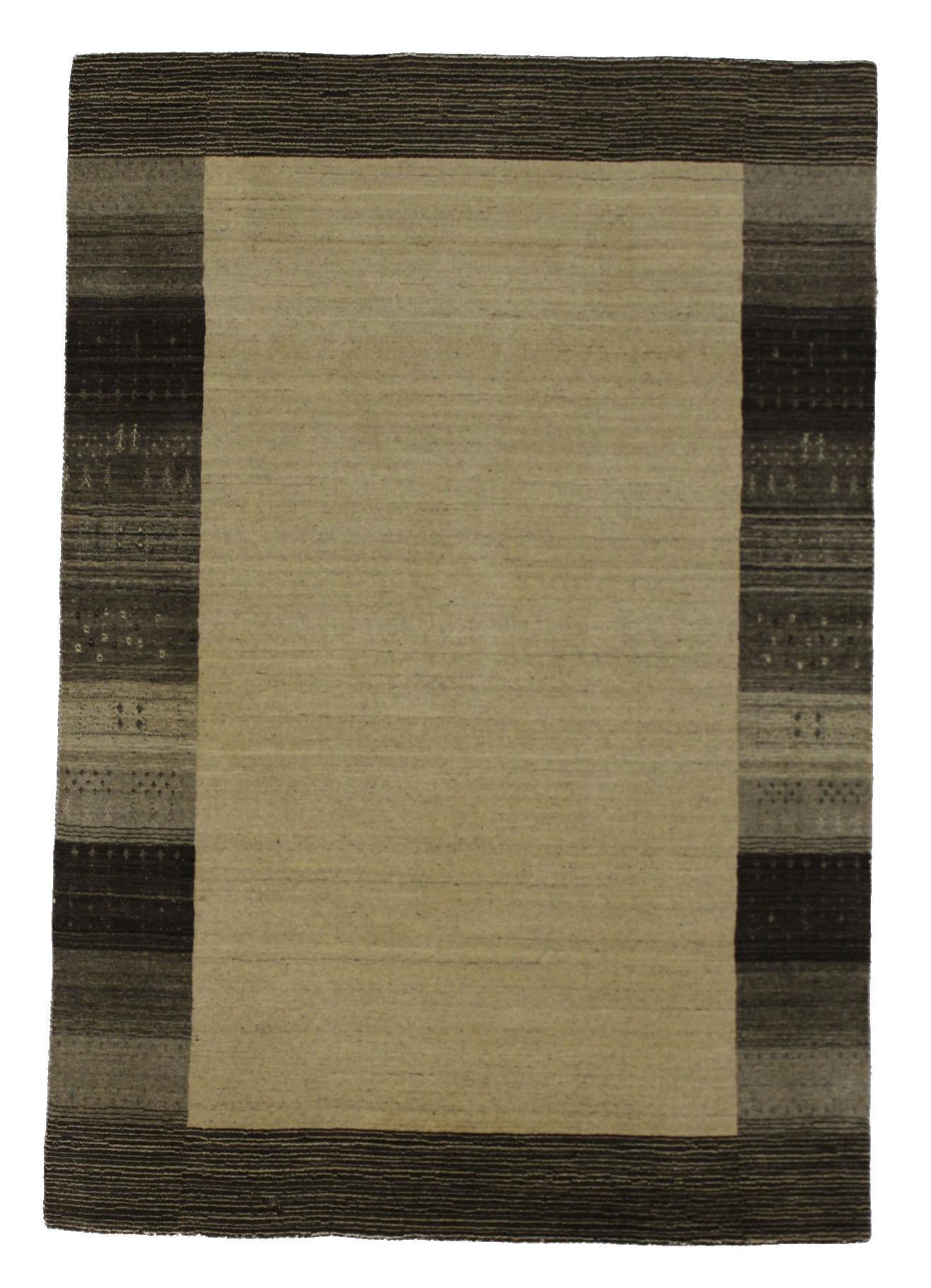 Canvello Hand Loom Modern All Over Indo Gabbeh Rug - 4'7'' X 6'8'' - Canvello