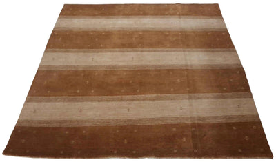 Canvello Hand Loom Modern All Over Indo Gabbeh Rug - 6'7'' X 7'11'' - Canvello