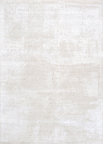 Canvello Amari Collection Hand-Loomed Bsilk & Wool Ivory Area Rug- 5' 5" X 7' 7" canvellollc