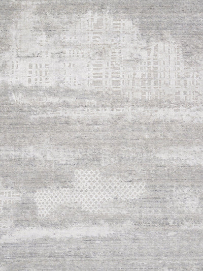Canvello Amari Collection Hand-Loomed Bsilk & Wool Ivory Area Rug- 5' 5" X 7' 8" canvellollc
