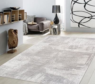 Canvello Amari Collection Hand-Loomed Bsilk & Wool Ivory Area Rug- 8' 1" X 10' 1" canvellollc