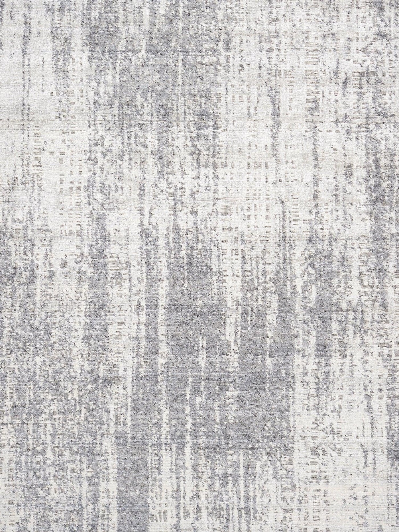 Canvello Amari Collection Hand-Loomed Bsilk & Wool Silver Area Rug- 5' 4" X 7' 8" canvellollc