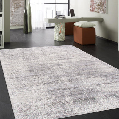 Canvello Hand - Loomed Bsilk & Wool Silver Area Rug - 8'1" X 10'1" - Canvello