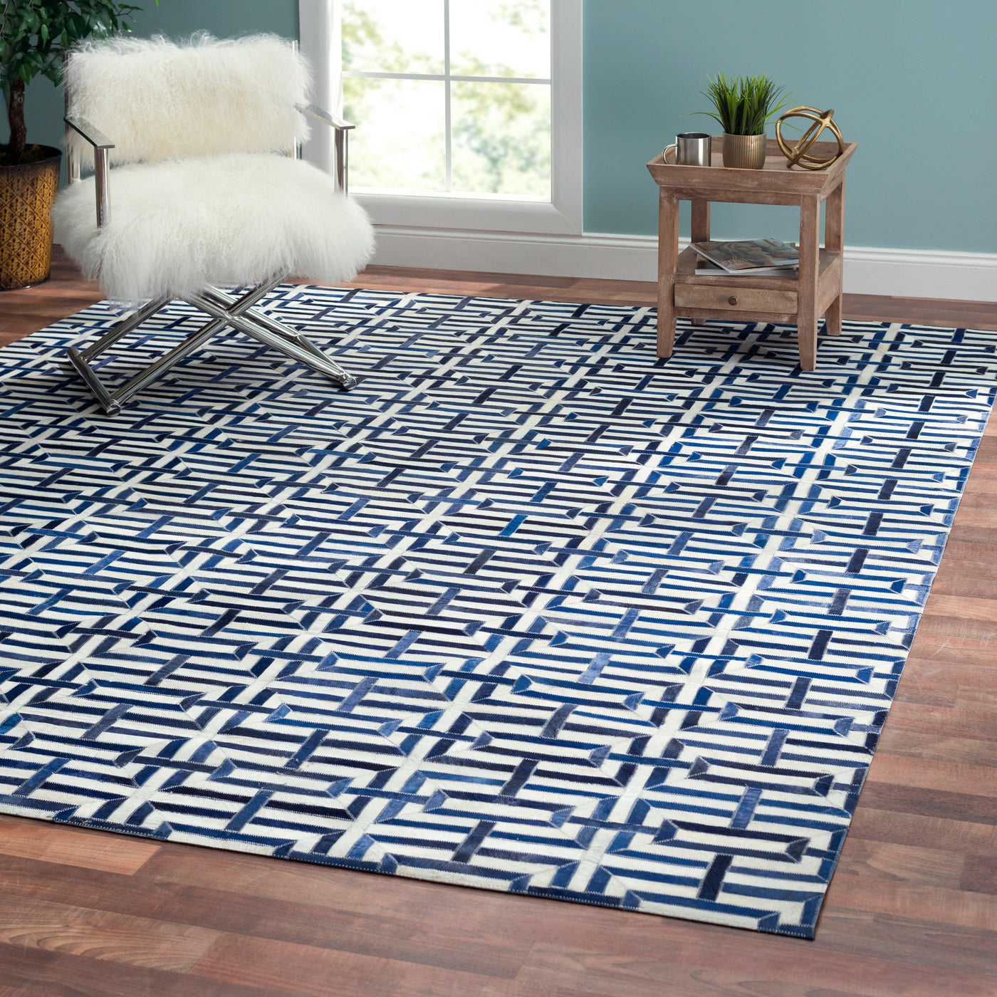 Canvello Hand-Loomed Cowhide Area Rug- 8'9" X 11'9"