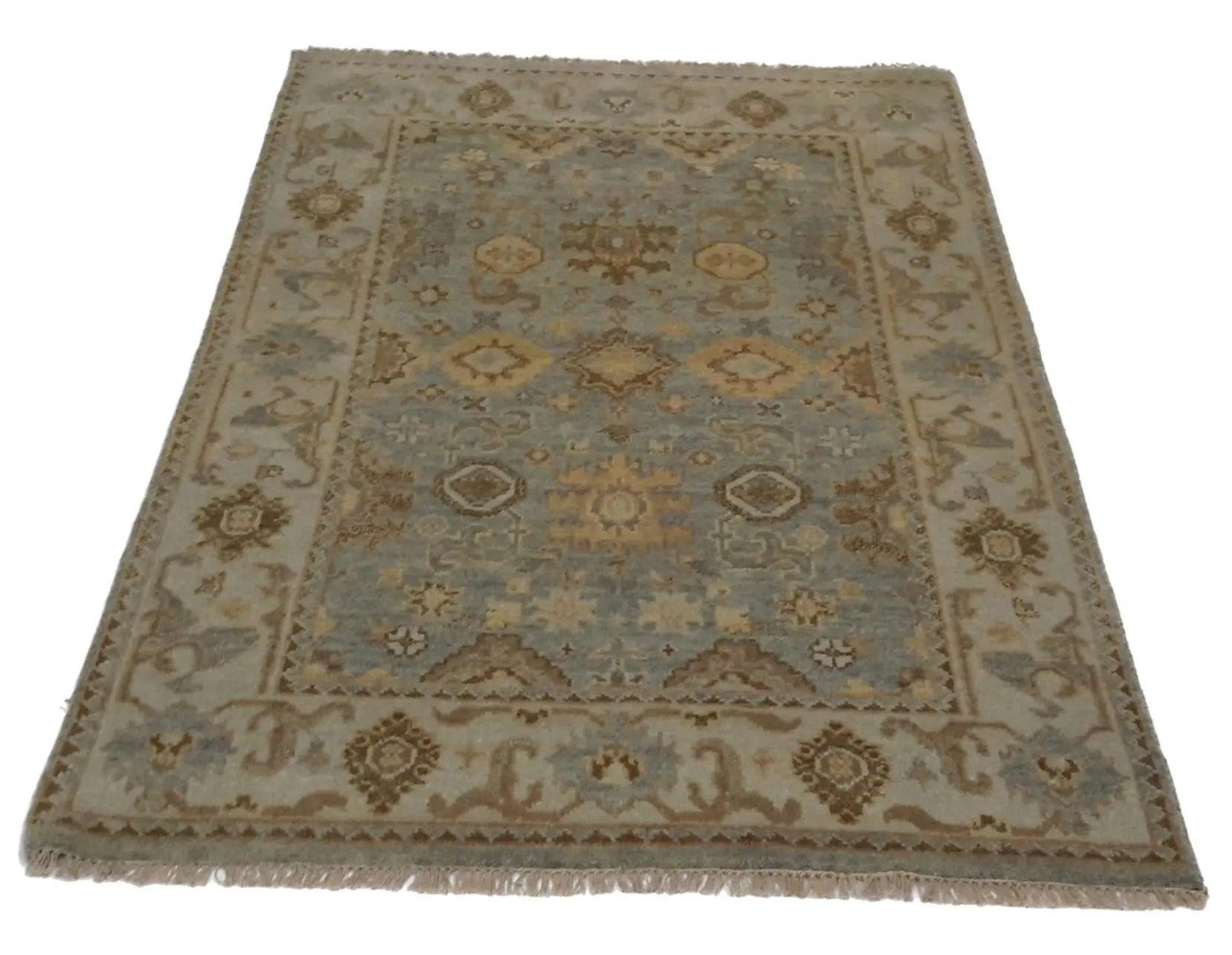 Canvello Hand Made All Over Indo Oushak Rug - 4'2'' X 6'0''