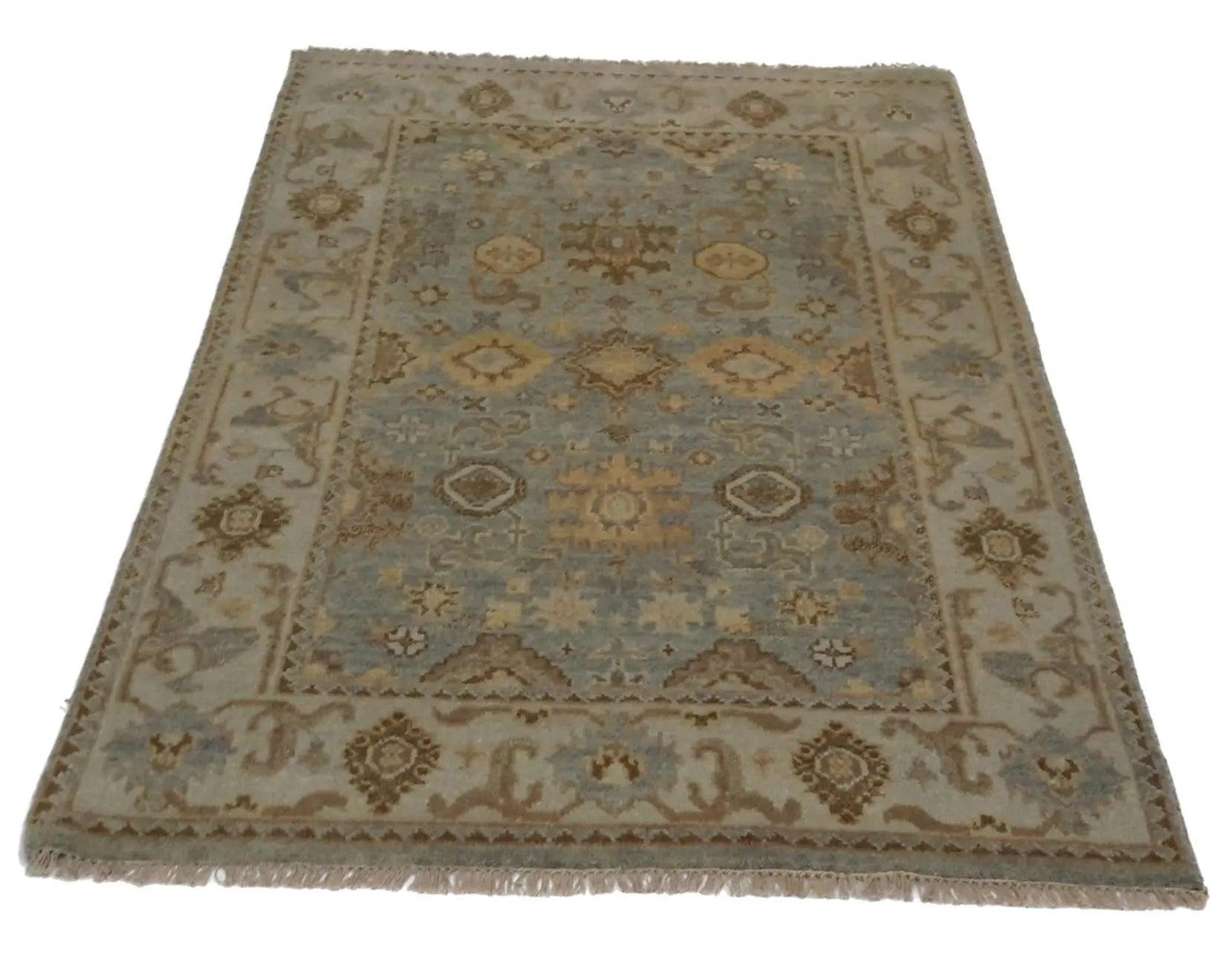 Canvello Hand Made All Over Indo Oushak Rug - 4'2'' X 6'0'' - Canvello