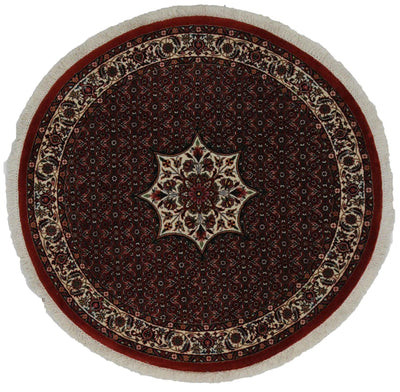 Canvello Hand Made Bidjar Round Red Rug - 3'5'' X 3'5'' - Canvello